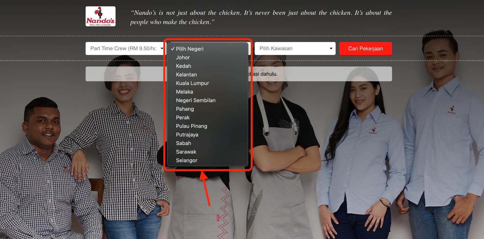 Kerja Part Time Nando's